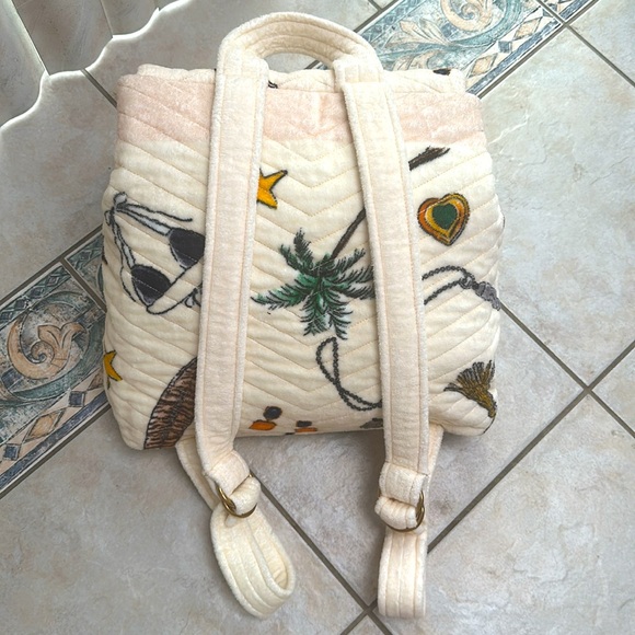 RARE YSL Saint Laurent Summer Print Quilted Terry Cloth Backpack - Picture 2 of 9